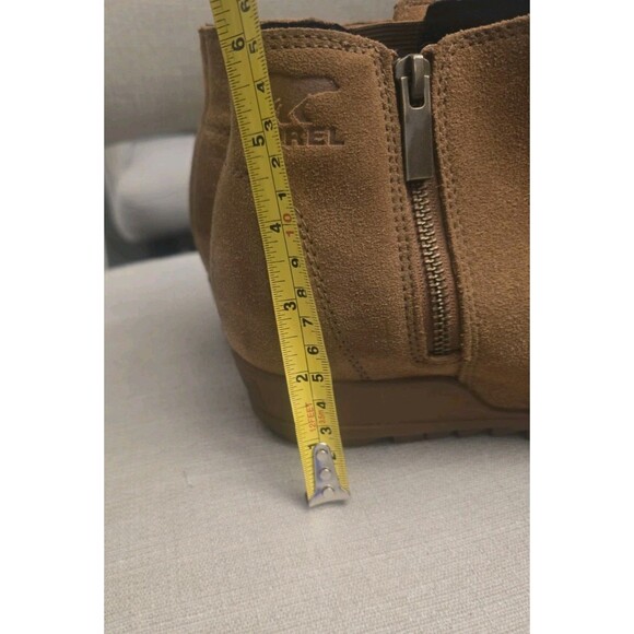 Sorel Women’s 9.5 Out ‘N About Wedge Booties – Camel Suede Side Zip Ankle Boots - Picture 5 of 9